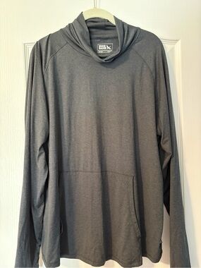 Eddie Bauer Men's Dark Gray Hooded Pullover Shirt
